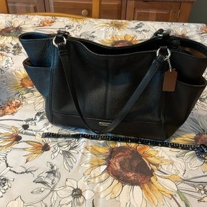 Coach Black medium tote leather
